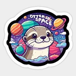 Otter Space lover Astronaut Funny Space Otter Sticker